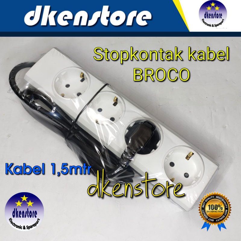 Stopkontak Kabel Broco 15340 kp 4 lubang Arde original