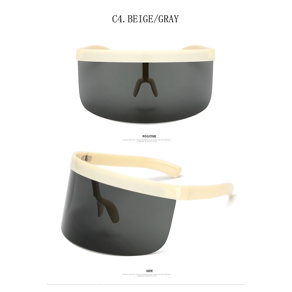 Kacamata Hitam Oversized Lensa Bening Bentuk Kotak Untuk Wanita One Piece