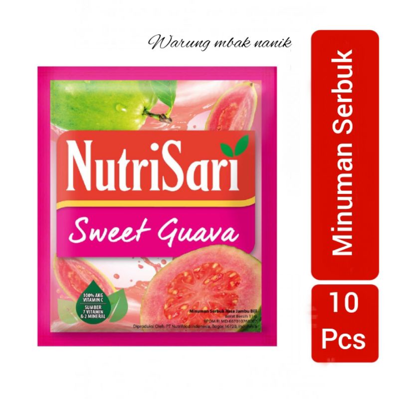 

Minuman nutrisari sweet guava jambu 1renceng 10sachet