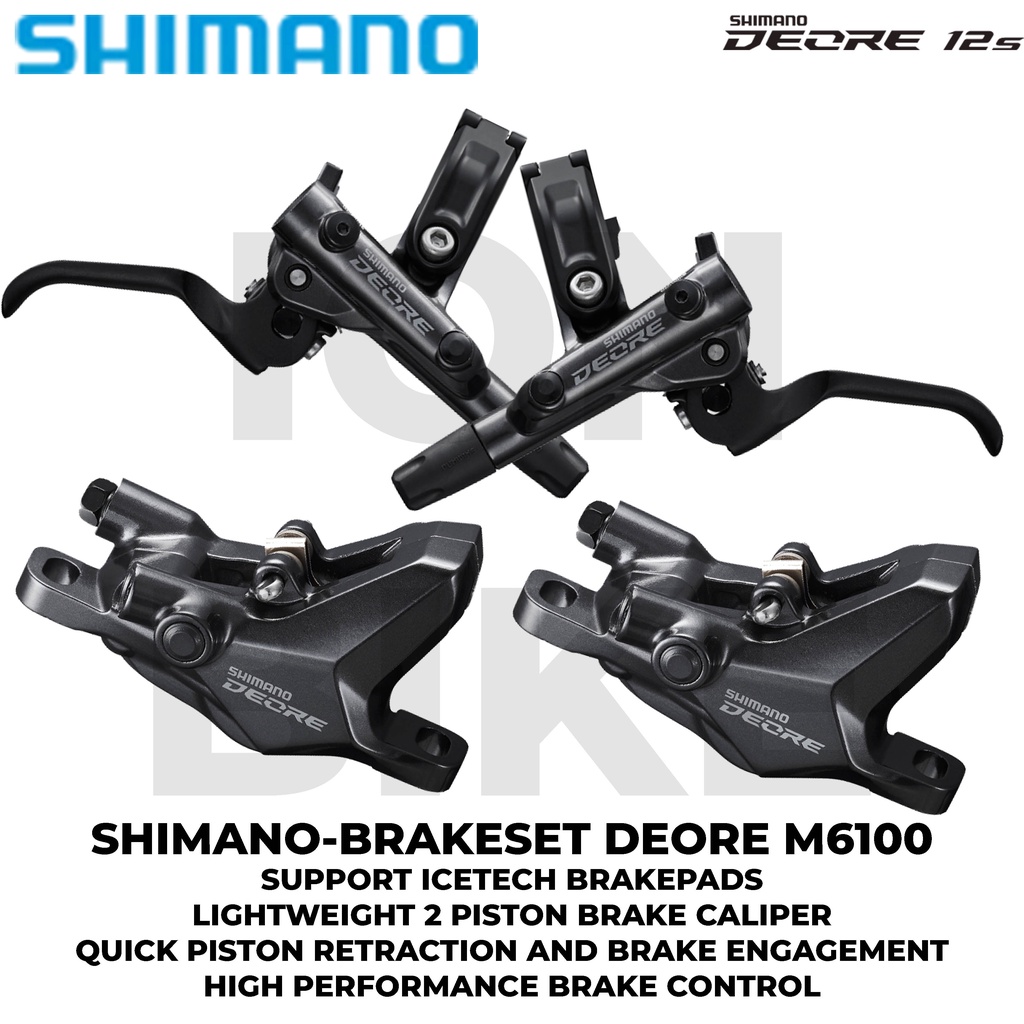 Brakeset Shimano Deore M6100 2 Piston Discbrake Disc Brake Set Hydraulic Hidrolik Hydrolik Rem Cakra