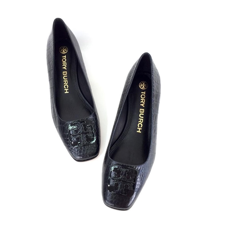 TB Georgia Square-Toe Croc Embossed Ballet