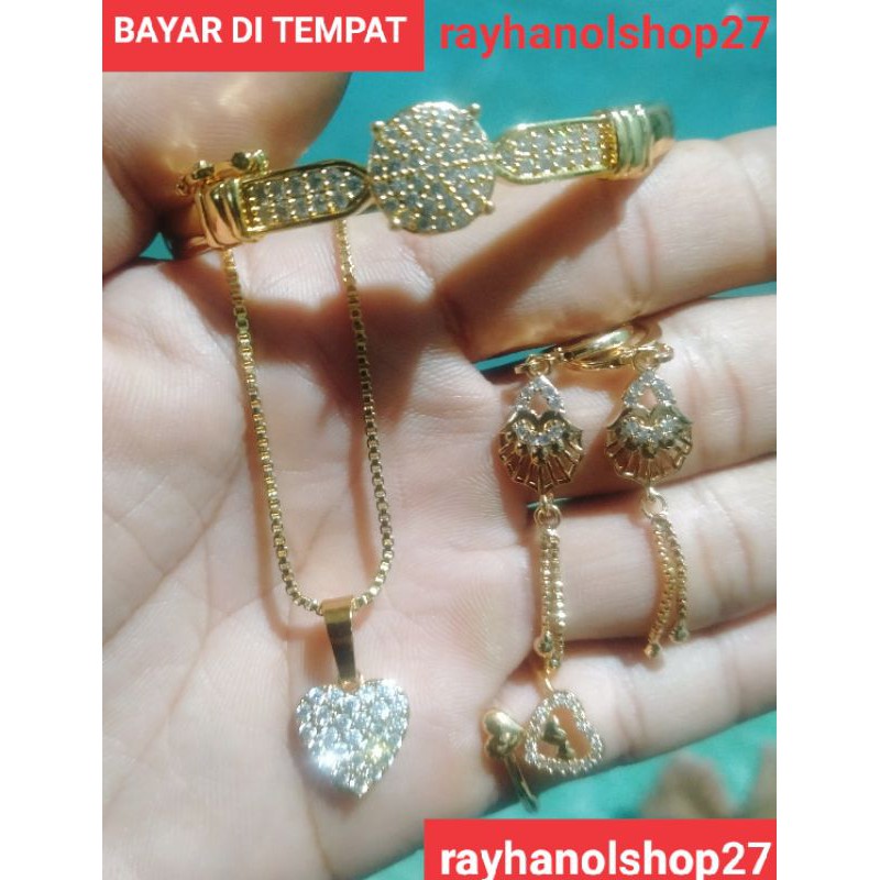 XUPING SET PERHIASAN WANITA DEWASA LENGKAP LAPIS EMAS 24 K GOLD RO-27
