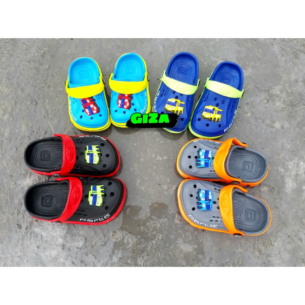 Sandal Anak Laki laki Sandal Karet Anak Sandal Porto Baim Sandal TAYO Bahan Karet Ringan Kuat Dan Elastis