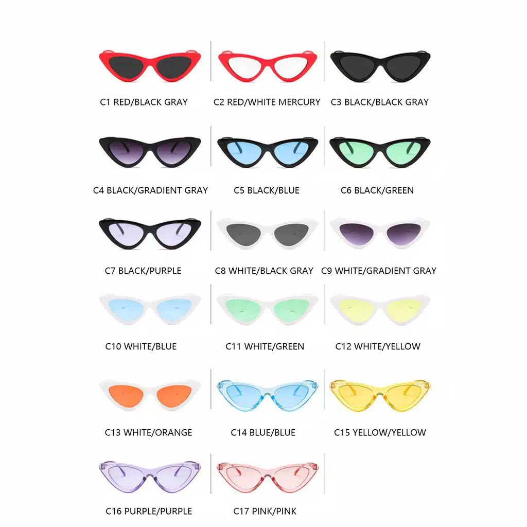 GS-08 kacamata Cat eye Triangle Segitiga wanita Sunglasses