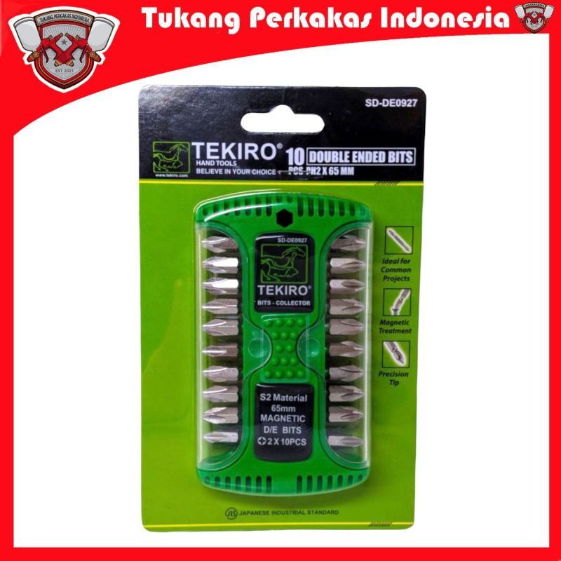 TEKIRO MATA OBENG ANGIN PH2×65 + DOUBLE ENDED BIT SET 10PCS