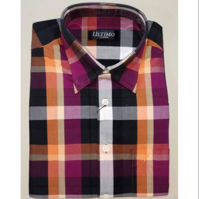Kemeja pria formal ULTIMO kotak ungu