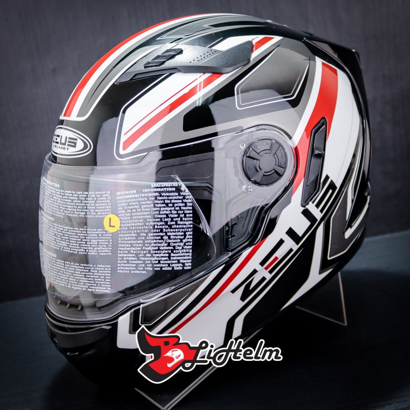 HELM ZEUS ZS 813 BLACK AN5 GREY | ZS813 FULL FACE HELMET SNI | DOUBLE VISOR