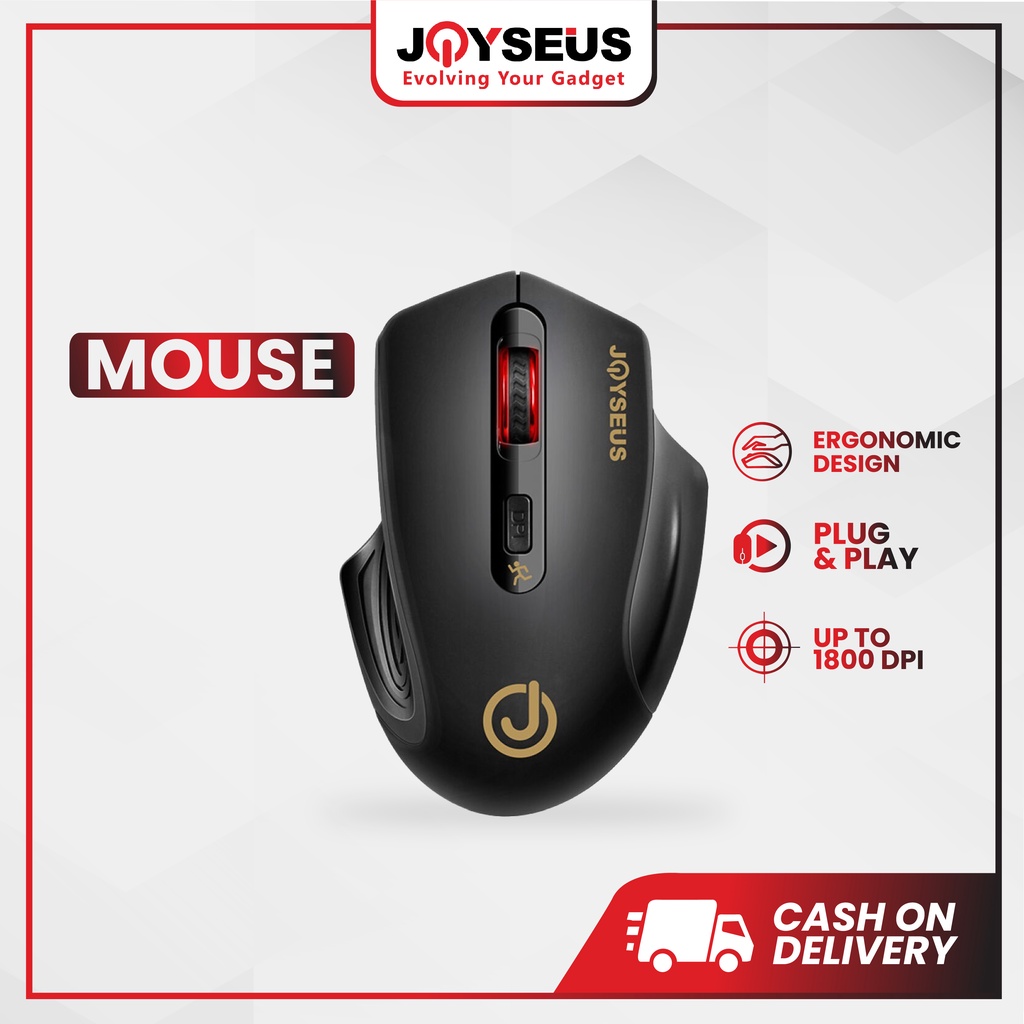 JOYSEUS Wireless Mouse 1800DPI USB Computer 2.4GHz Mouse - MS0003