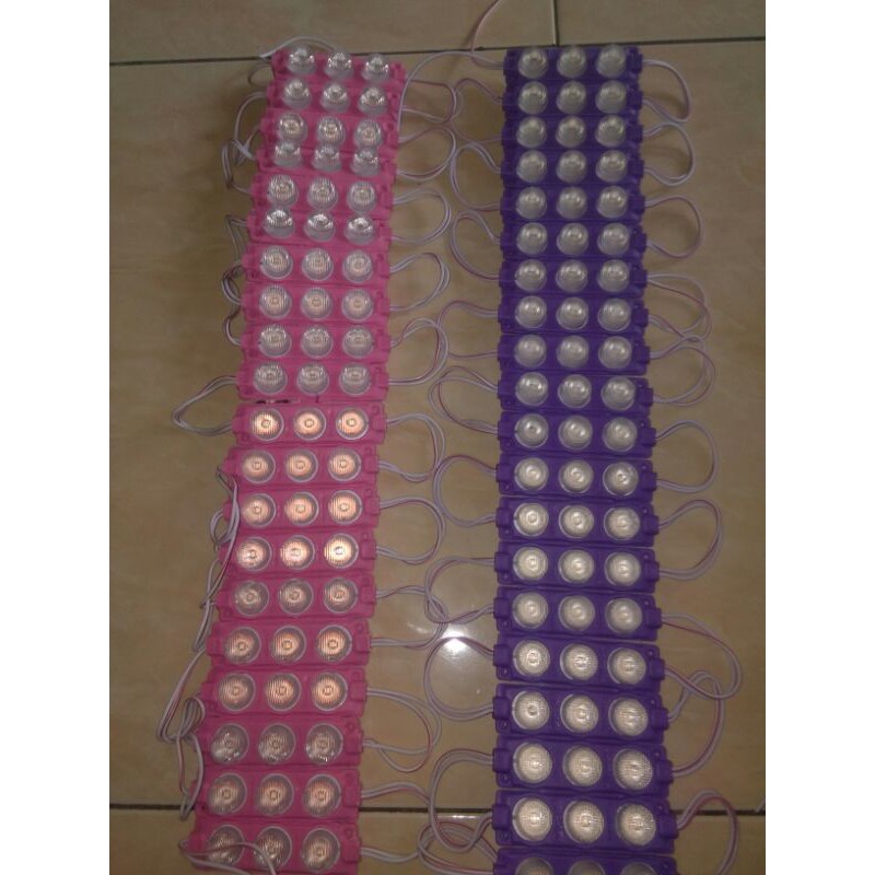 lampu led 3 mata 24V pink dan ungu