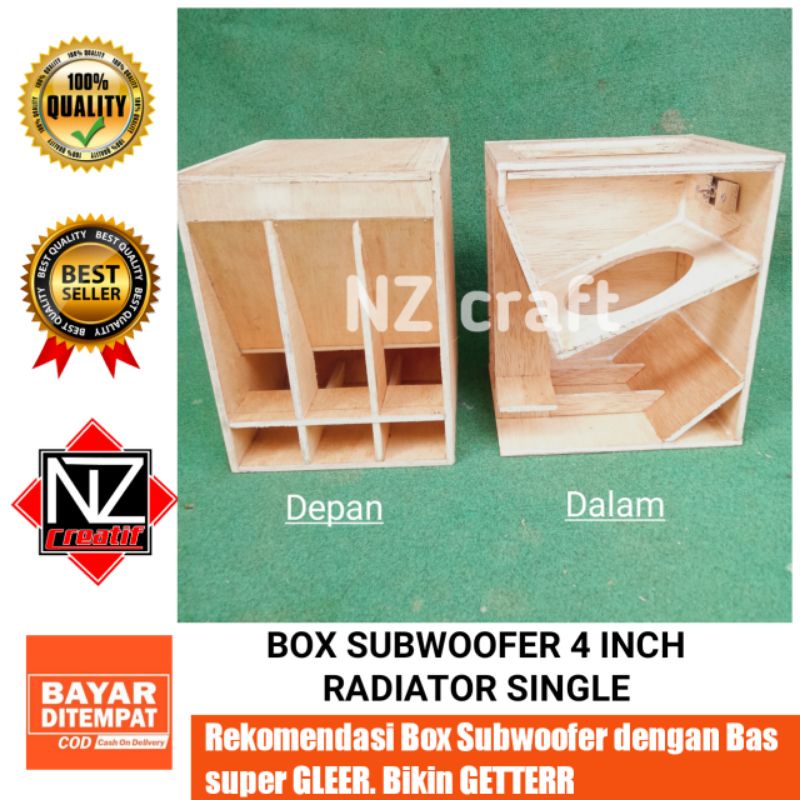 Box Subwoofer 4 inch model Radiator single megaBass