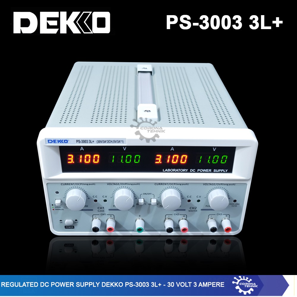 Dekko PS-3003 3L + Regulated DC Power Supply - 30 Volt 3 Ampere