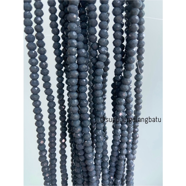 Kristal Ceko 4mm GREY ABU doff bahan aksesoris premium elyecraft dove