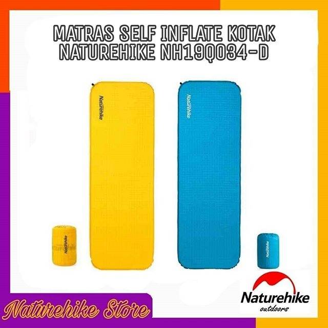 Matras Angin Kasur Tiup Sleeping Pad Self Inflate Kotak Outdoot Camping Hiking Naturehike NH19Q034-D
