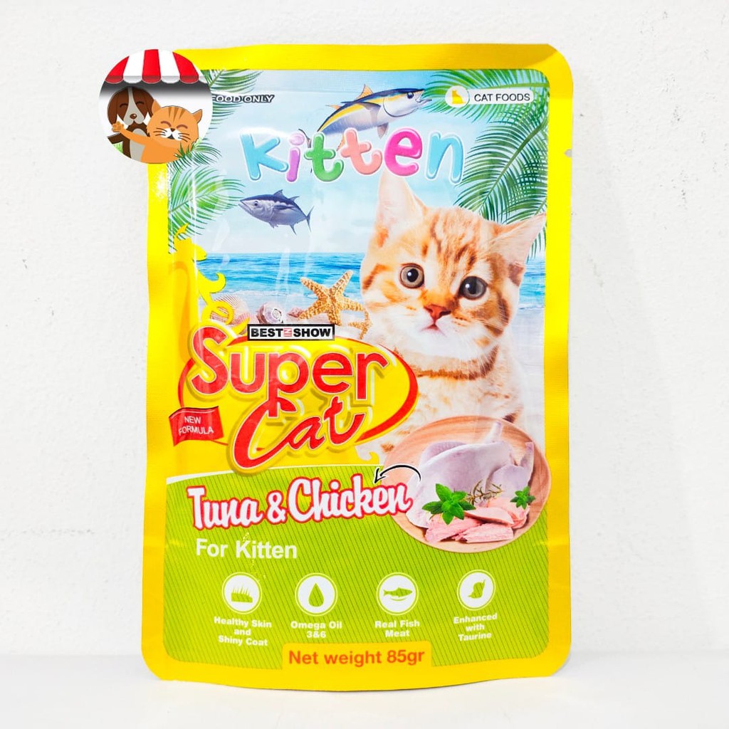 Super Cat Makanan kucing basah Supercat Pouch Kitten 85gr
