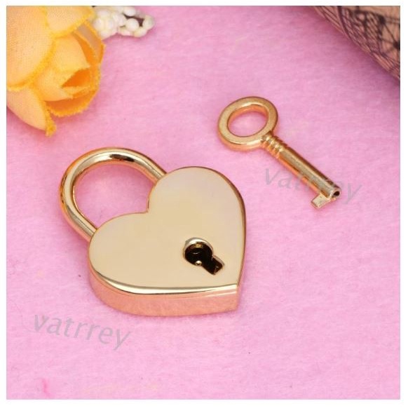 Vintage Love Padlock - Gembok Antik Bentuk Hati (Padlock+Key)