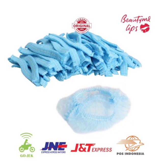 1 pack isi 25 / 50 / 100 DISPOSABLE NURSE CAP / HAIR NET MEDIS / SHOWER CAP penutup kepala