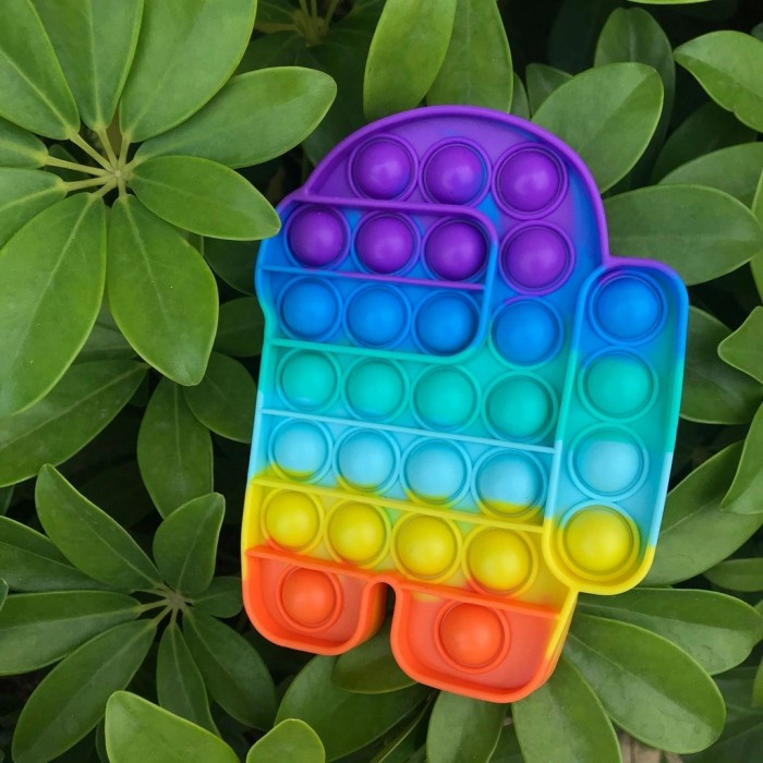 READY among us rainbow pop it fidget toy mainan anti stress tiktok