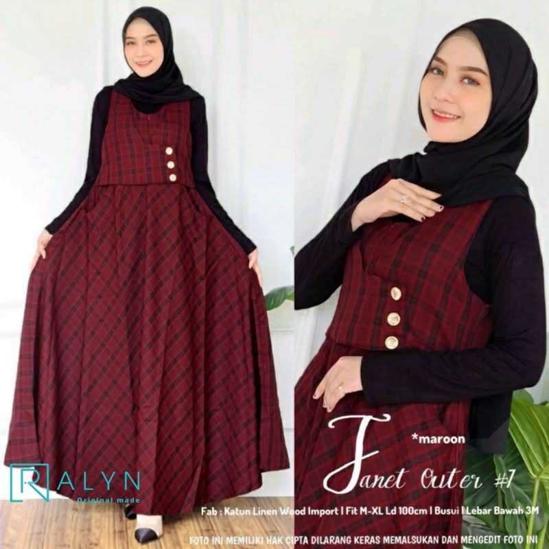 XI62PL RALYN - OVERALL JANET OUTER JANET WOOL IMPORT ORI,OUTER KOTAK KOTAK JANET UWAIS RALYN (003)