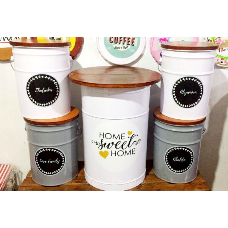 kursi tong set 4 kursi & 1 meja tong besi (expedisi)