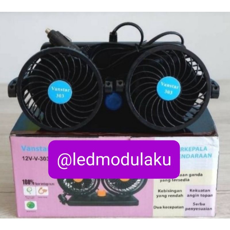 Kipas angin mobil 12 Volt 12V DC Dobel Blower Fan double blower mobil 12V
