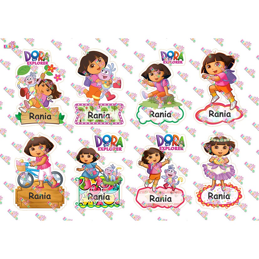 

LABEL NAMA DORA THE EXPLORER 32 STIKER - WATERPROOF - 1 Nama DE1XL1
