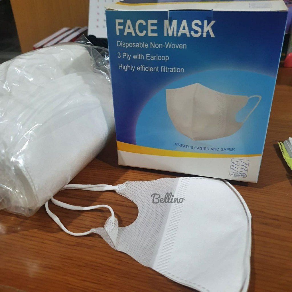 1 Box Isi 50pcs Masker Duckbill Import Masker Anti Debu Original Masker DUCKBILL