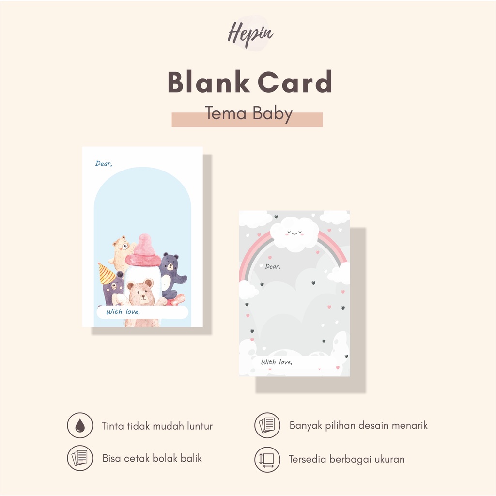 

blank card BABY murah/kartu polos murah