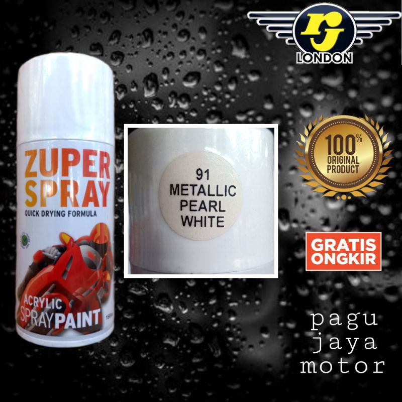 Pilok pilox 150cc metallic pearl white ( putih tulang metalik ) zuper spray cat semprot spray paint