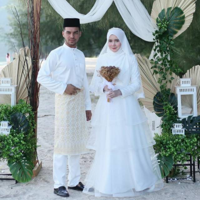 Gaun pengantin muslimah syar'i gaun akad gaun walimah wedding dress muslimah syar'i