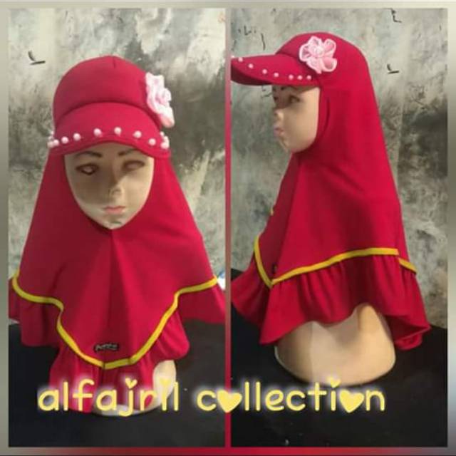 Jilbab anak alfajril topi