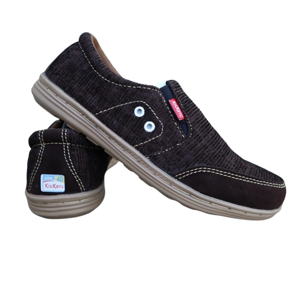 SEPATU SLIP ON PRIA SELOP CASUAL SLOP KICKERS PRIA KEREN KANTOR HITAM COKLAT