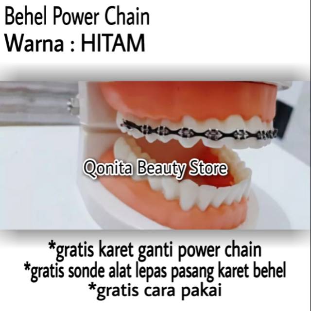 [BISA COD] BEHEL POWER CHAIN LEPAS PASANG MURAH WARNA HITAM UNTUK CEWEK COWOK ATAS ATAU BAWAH SAJA