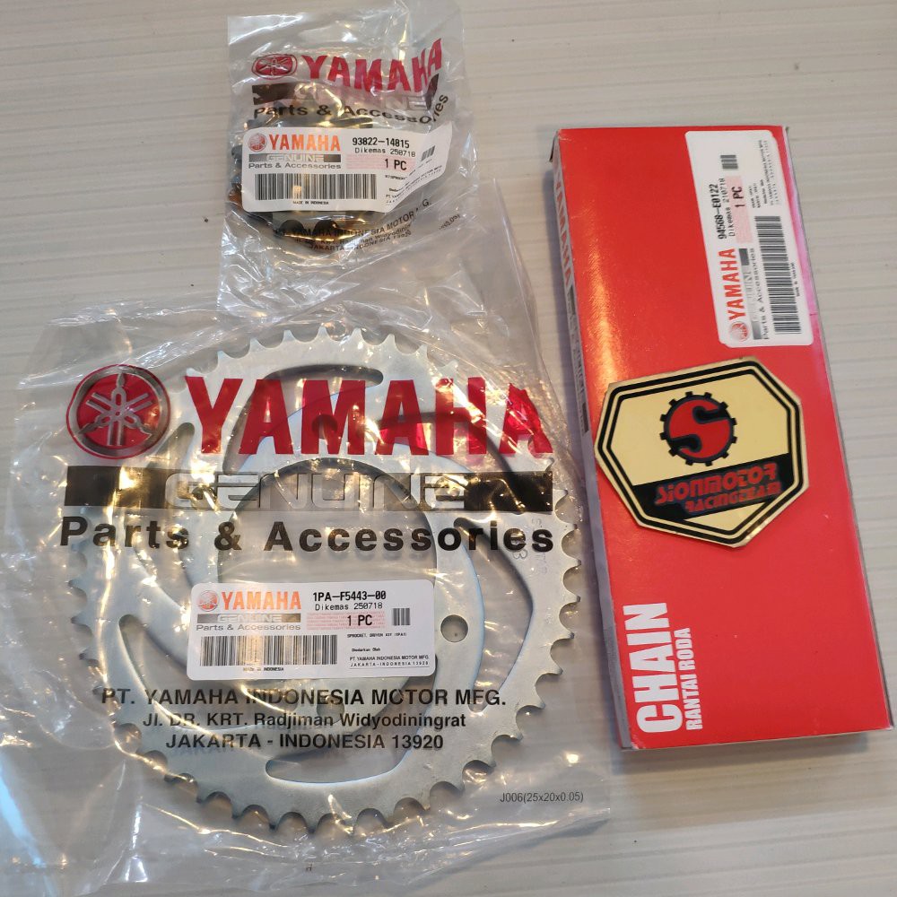 Paket Gear Set Yamaha Vixion New Asli Yamaha Genuine Part Kode Part 1PA