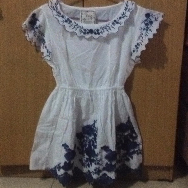 Vintage dress white blue