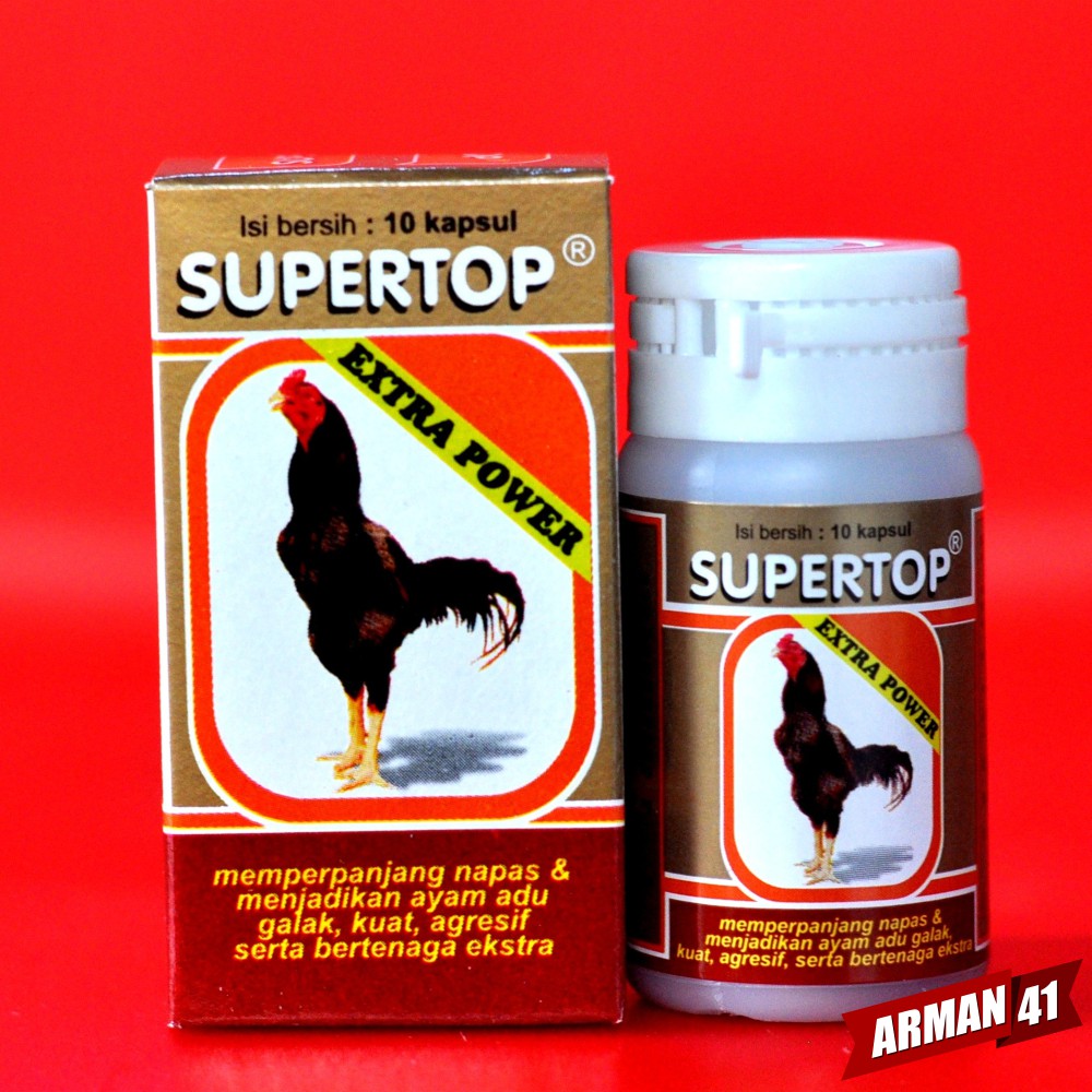 Obat Kuat Ayam Adu Laga SUPERTOP NEW EXTRA POWER  - 10 Kapsul - Medion