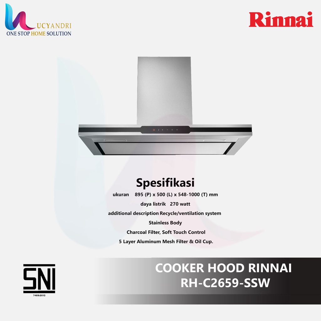 RINNAI RH-C2659-SSW Cooker Hood Chimney Hood RINNAI RHC2659SSW