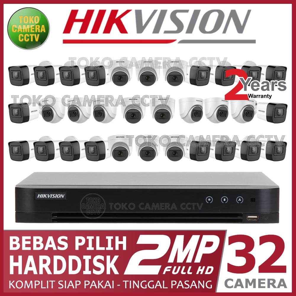 PAKET CCTV HIKVISION 2MP 32 CHANNEL 32 KAMERA