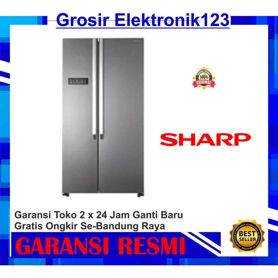 KULKAS SHARP SJ-IS 60 M-SL 2 PINTU SIDE BY SIDE SJ IS 60 MSL