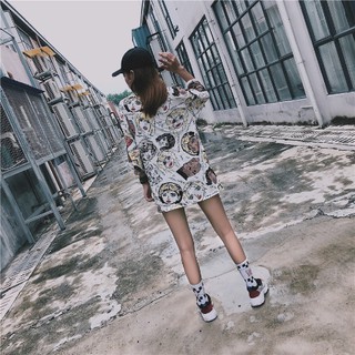  OVERSIZE  MELANI Kaos  Wanita  korea  ulzzang lengan pendek 