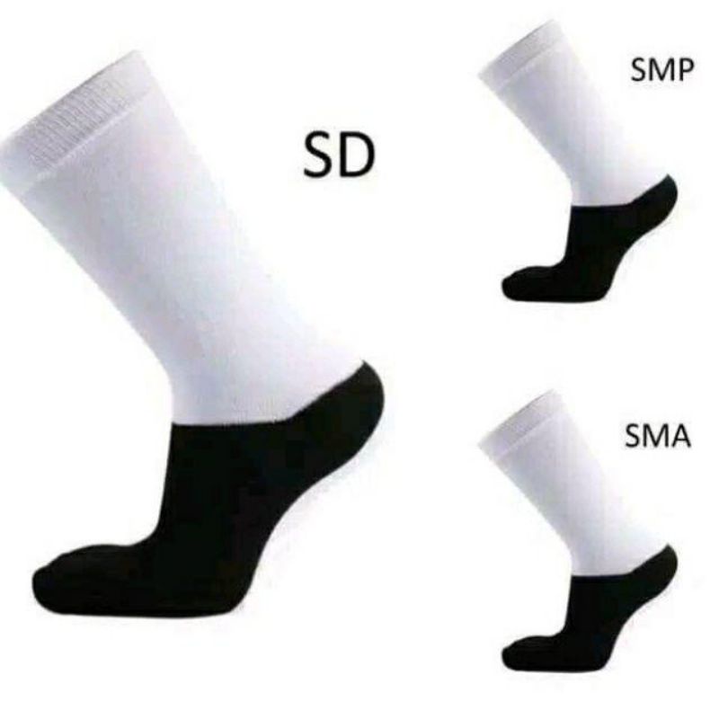 Kaos Kaki Sekolah SD SMP SMA Hitam Putih Back to School