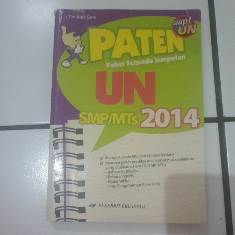 PATEN UN SMP/MTs 2014 bekas