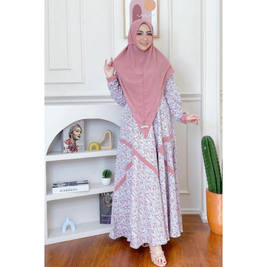 khanza syari  prada crepe set nazkya original