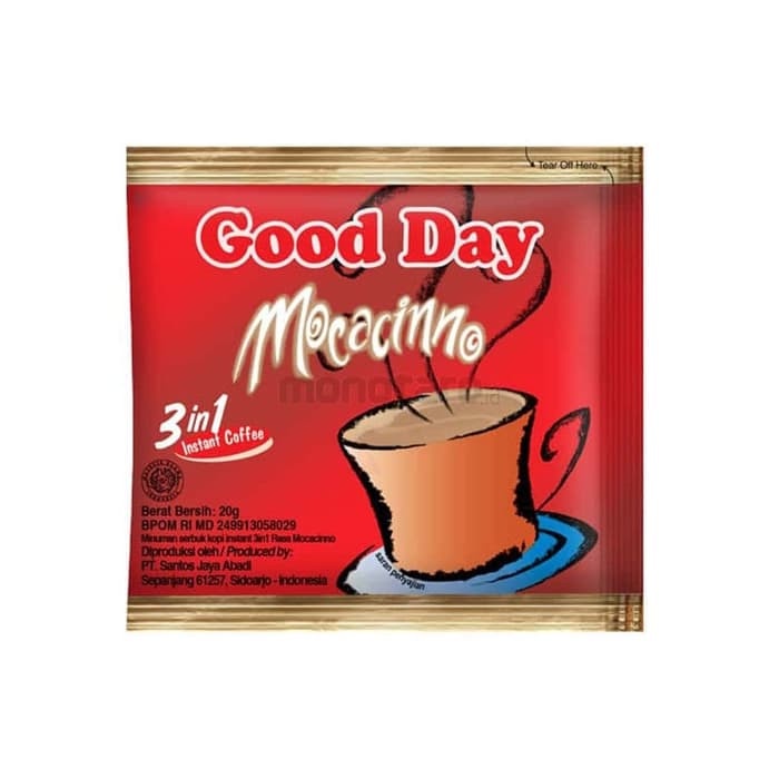 

Kopi Good Day Mocacinno Merah 1 Pack isi 50 sachet