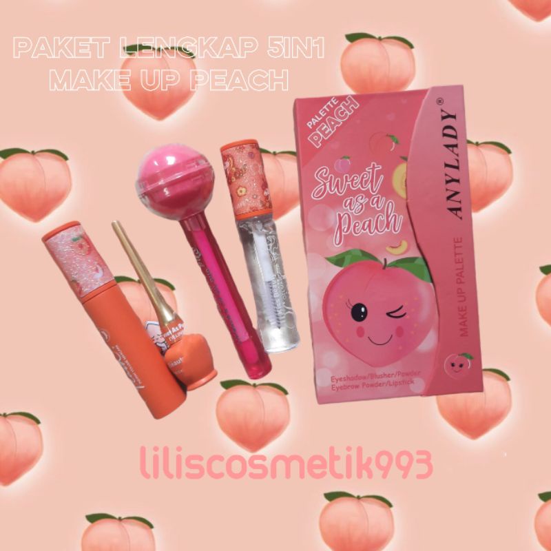 PROMO PAKET MAKE UP CANTIK PEACH LENGKAP 5IN1