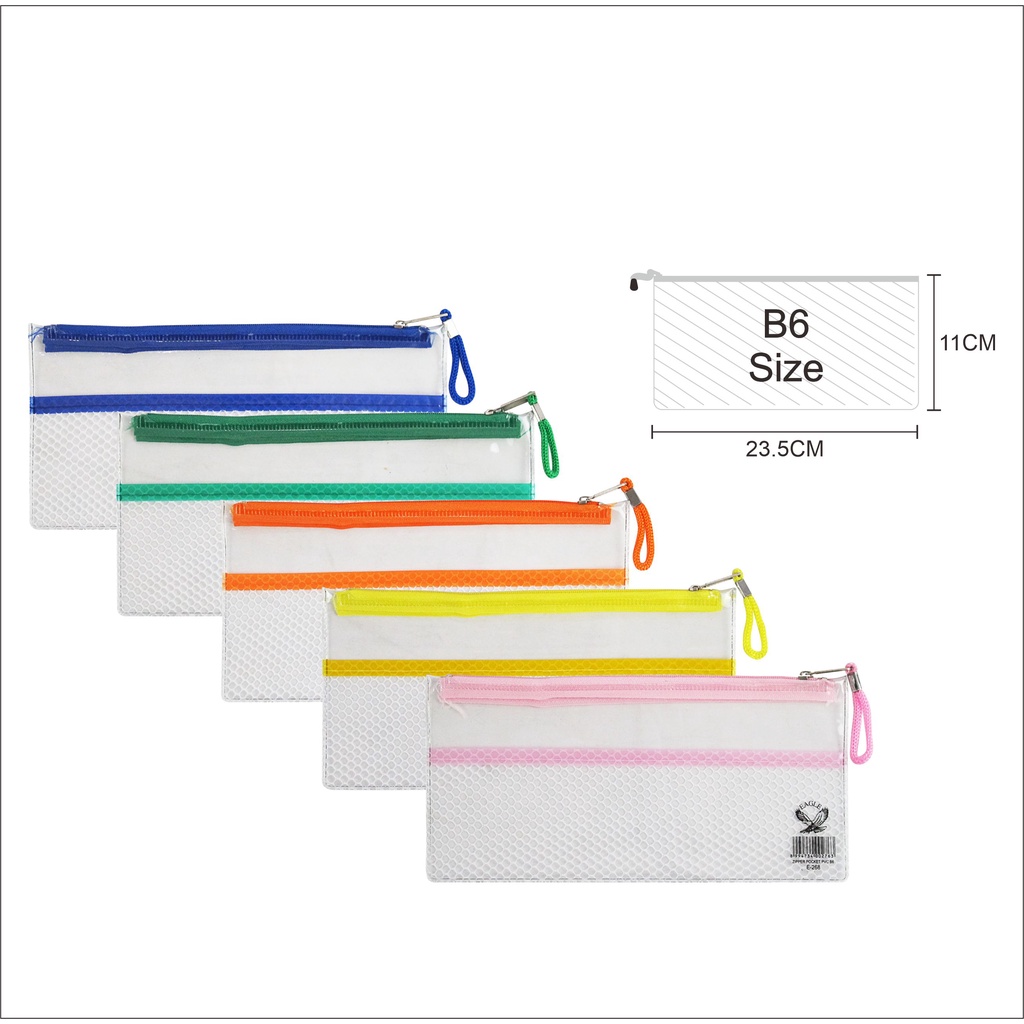 

EAGLE Zipper Pockets B6 / Tempat Pensil / Pensil Case / Pencil Case / Document Bag E 268