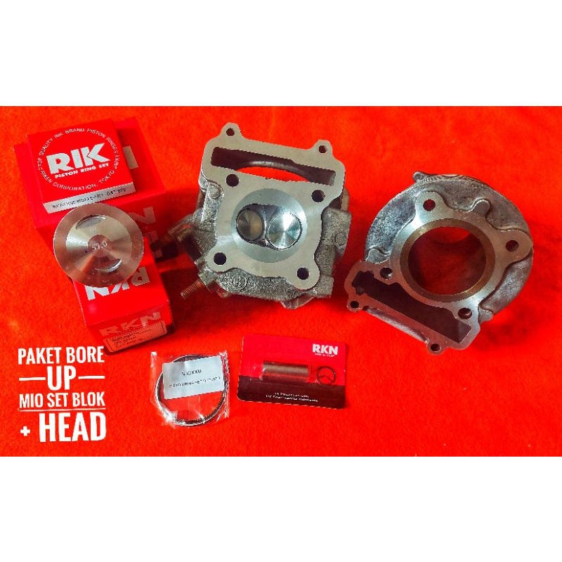 PAKET BORE UP MIO 130CC -150CC BLOK SET PISTON KIT+HEAD/KOP-BOYRENK RACING