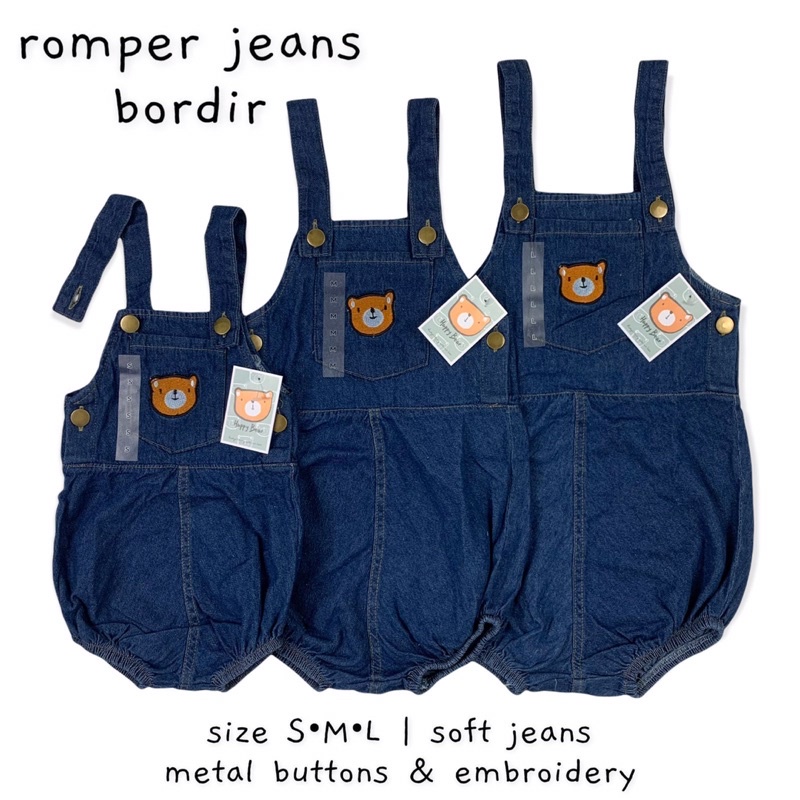 ROMPER JEANS BORDIR (0-1 TAHUN)