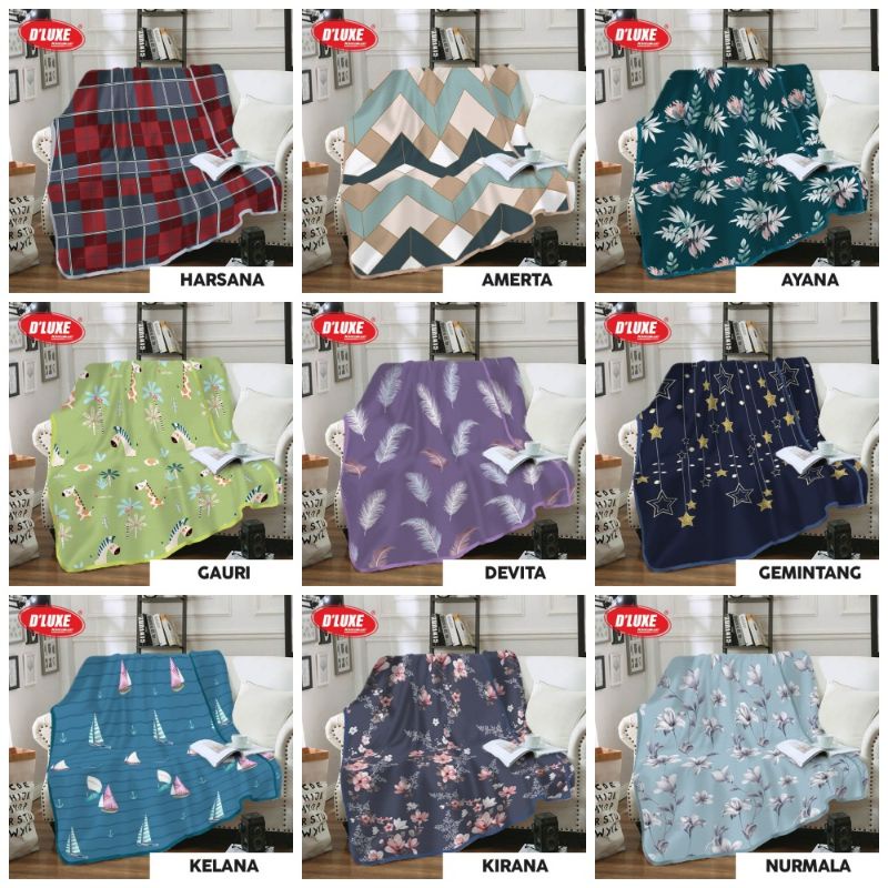 TERLARIS Selimut KINTAKUN MICRO FLANEL Size 200X160 || Doraemon || Hellokitty || united || PSG || Lo