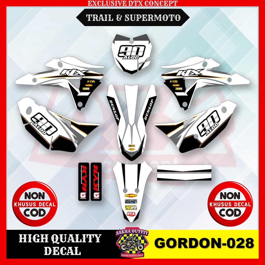 Decal klx gordon decal gordon decal klx gordon full body decal body gordon stiker motor stiker varia