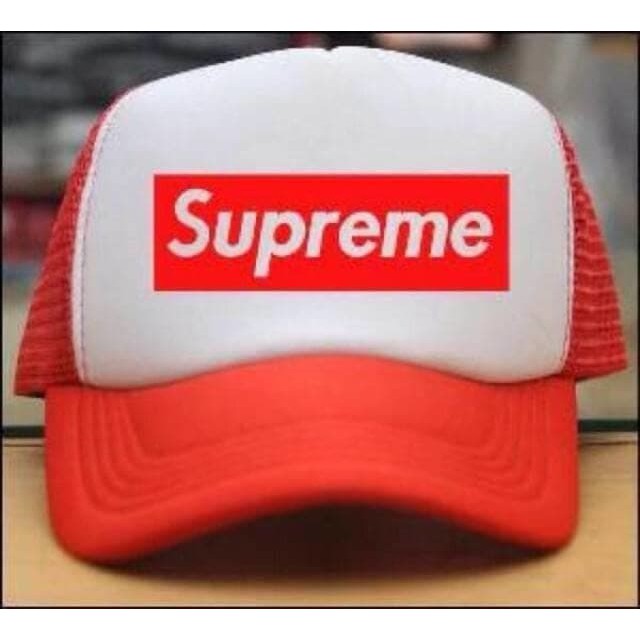 ER89 TOPI TRUCKER SUPREME MERAH PUTIH